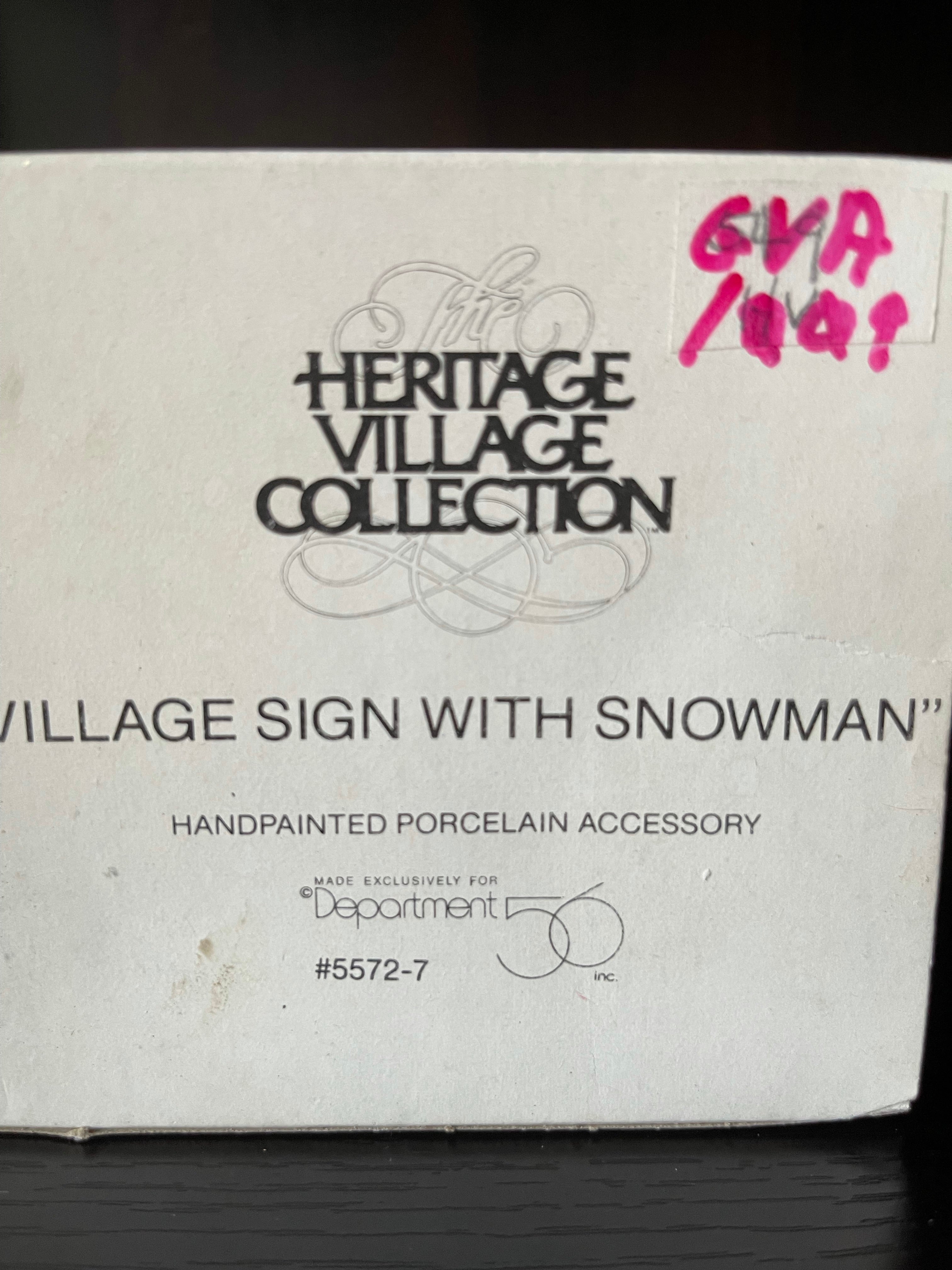 Village Sign With Snowman