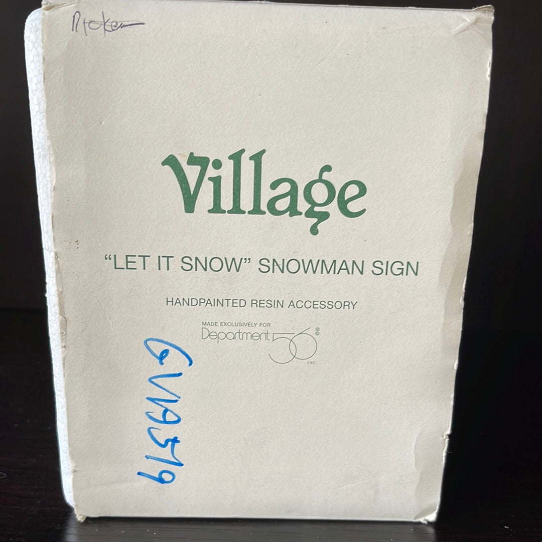 "Let It Snow" Snowman Sign